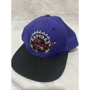 Mitchell & Ness Toronto Raptors Snapback Hat Purple Black Vintage Dino Logo